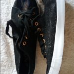 Trusted Product,Shine Black Sneakers for Women,Size 38.5.